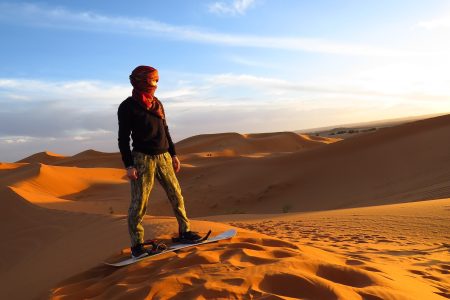 Sandboarding in Morocco