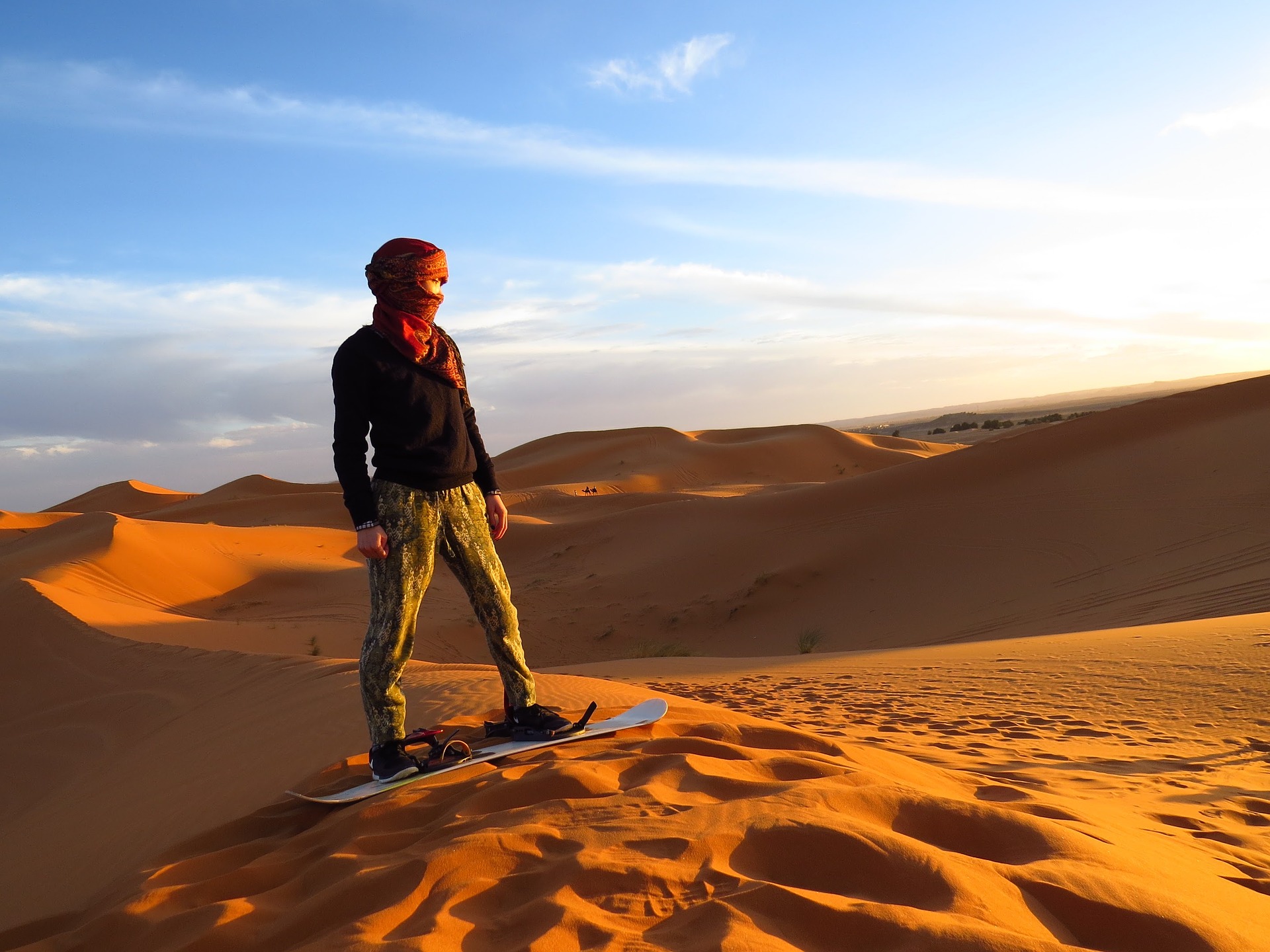 Sandboarding in Morocco